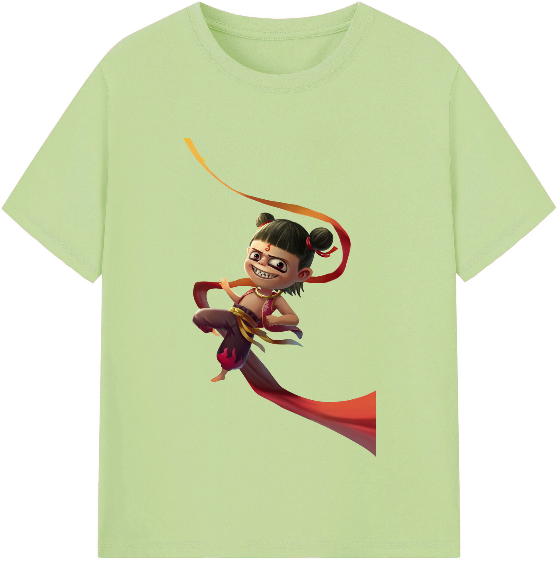 （画像用） Ne Zha 2 ナタ 魔童の大暴れ 綿100％半袖Tシャツ（フロントプリント）